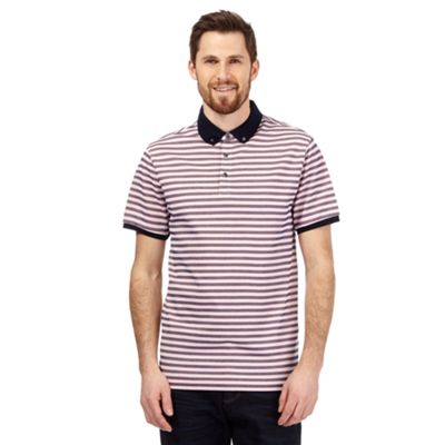 J by Jasper Conran Big and tall pink textured stripe polo shirt